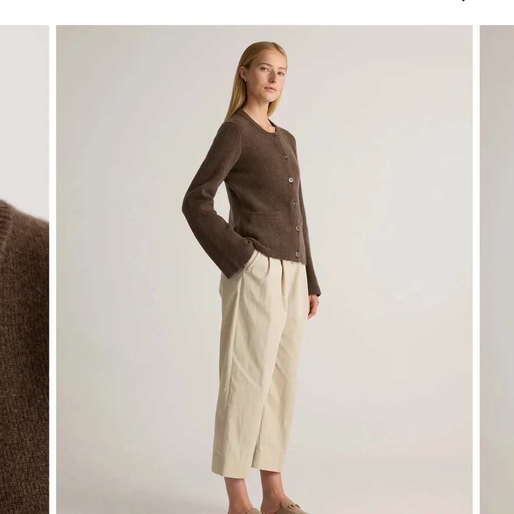 Quince cashmere Brown Button-Up Cardigan. Size L - Picture 4 of 10